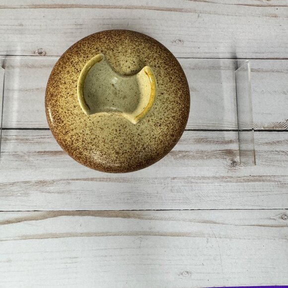 Vtg Mikasa Stylekraft C0900 Brown Cream Speckled Sugar Bowl w/ Lid MCM Stoneware - Picture 9 of 13